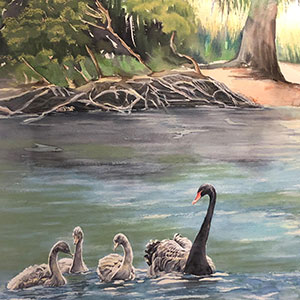 Airport Art - Kathy O'Brien - Springtime At Duck Lagoon Airport Art - Kathy O'Brien - Springtime At Duck Lagoon